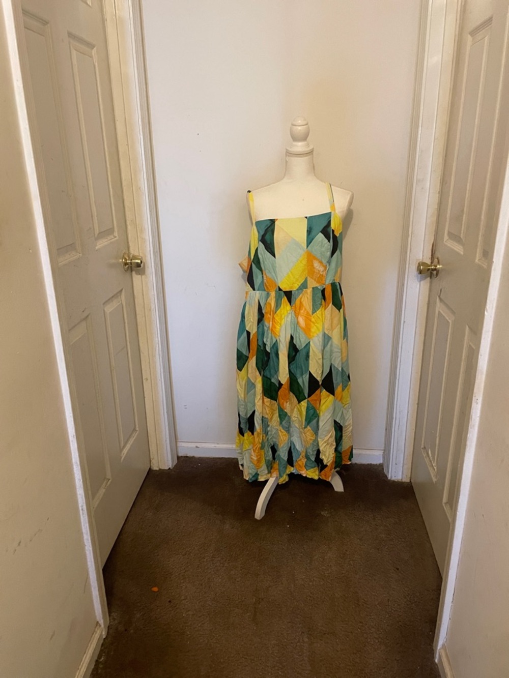 torrid Colorblock Geo Midi Sundress in Yellow, Teal & Mint new dress